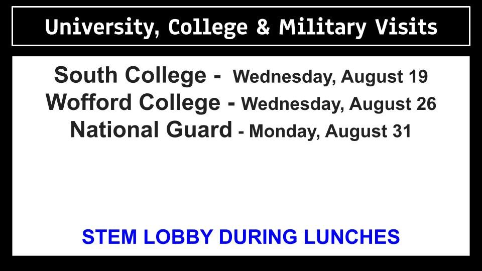 college visits during lunch